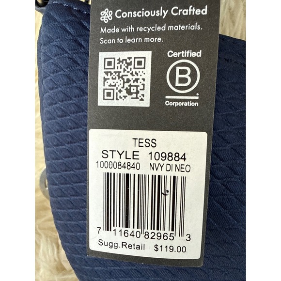 NWT The Sak Tess Navy Blue Quilted Recycled Polyester Crossbody Bag Travel Beach - Picture 3 of 11